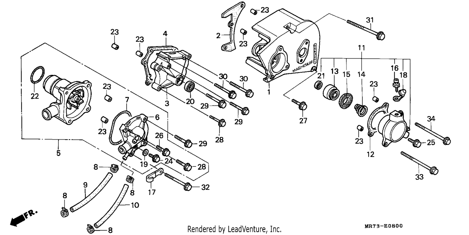 LEFT CRANKCASE COVER/ WATER PUMP