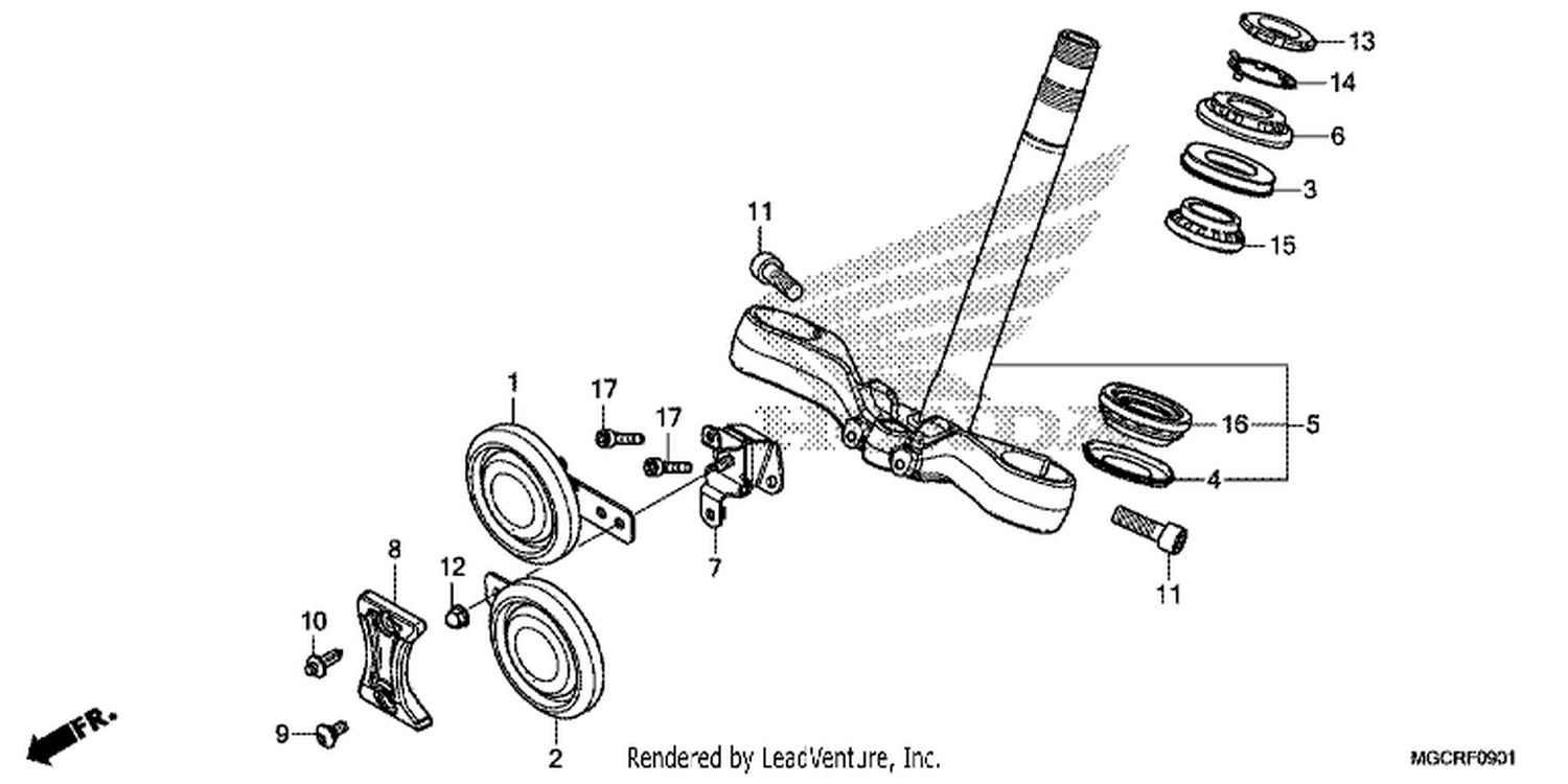  1 STEERING STEM (CB1100CA/CAD/NA/NAD)
