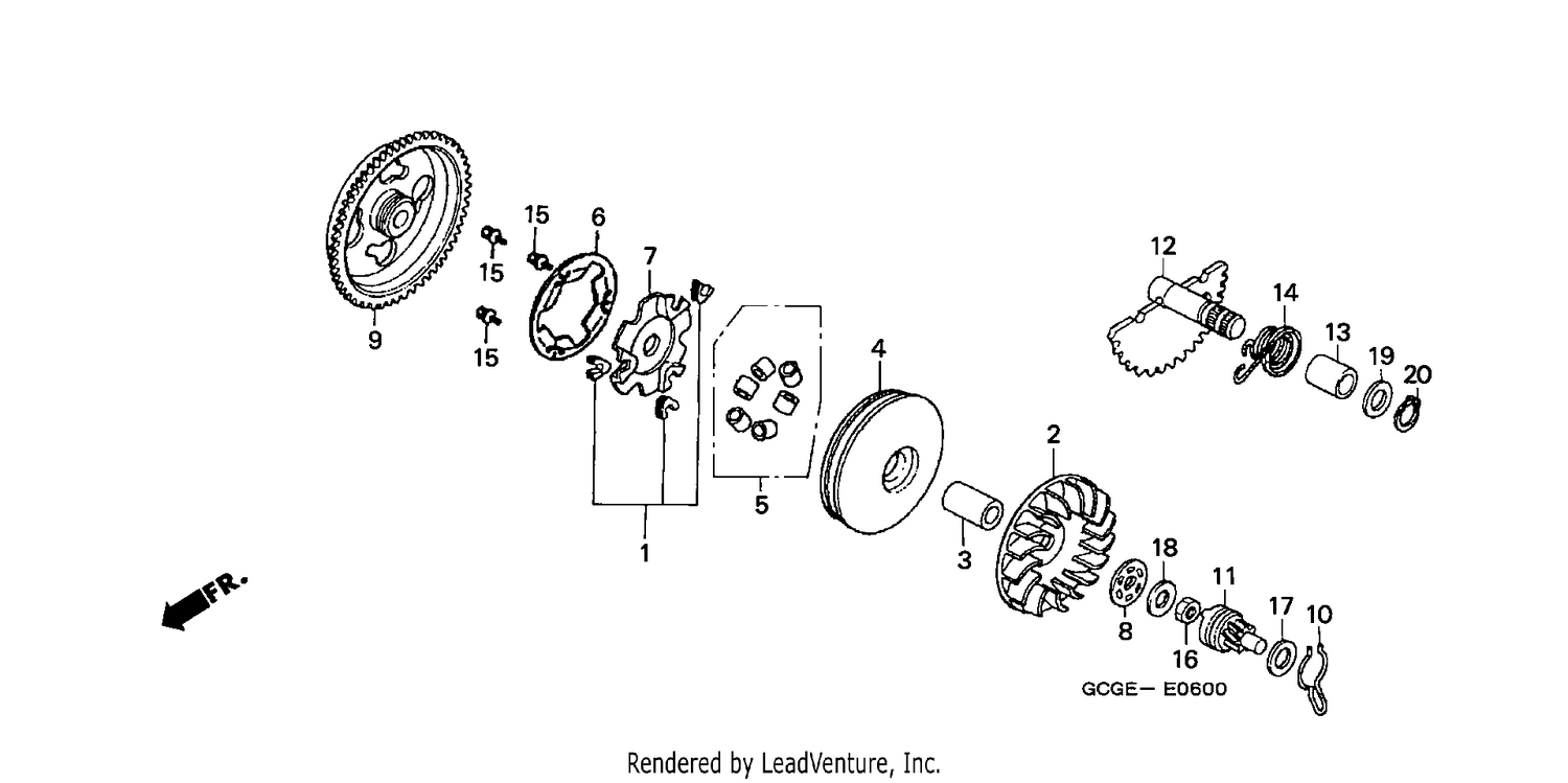 DRIVE FACE/ KICK STARTER SPINDLE