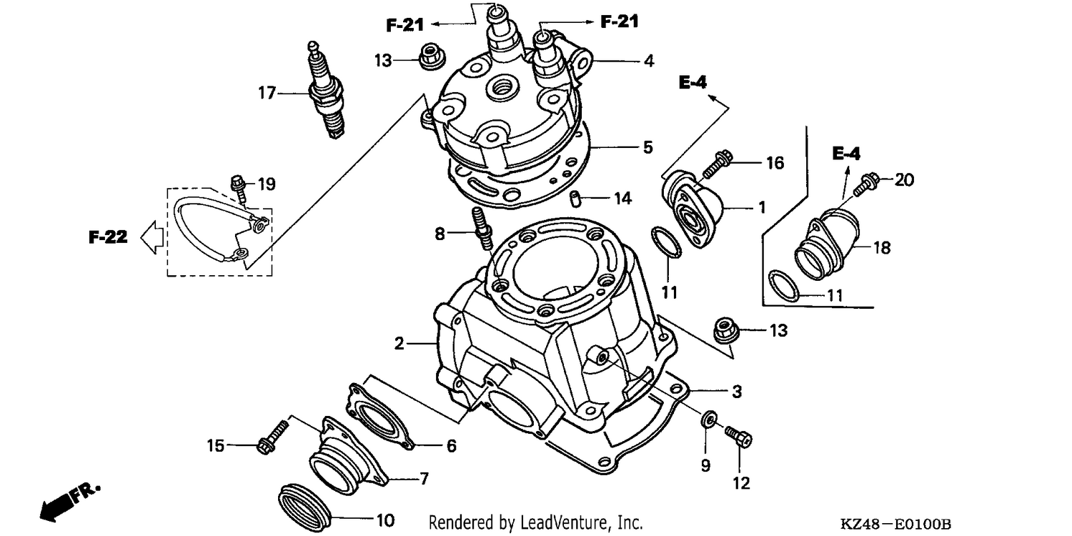 CYLINDER/CYLINDER HEAD (CR125R2,3)
