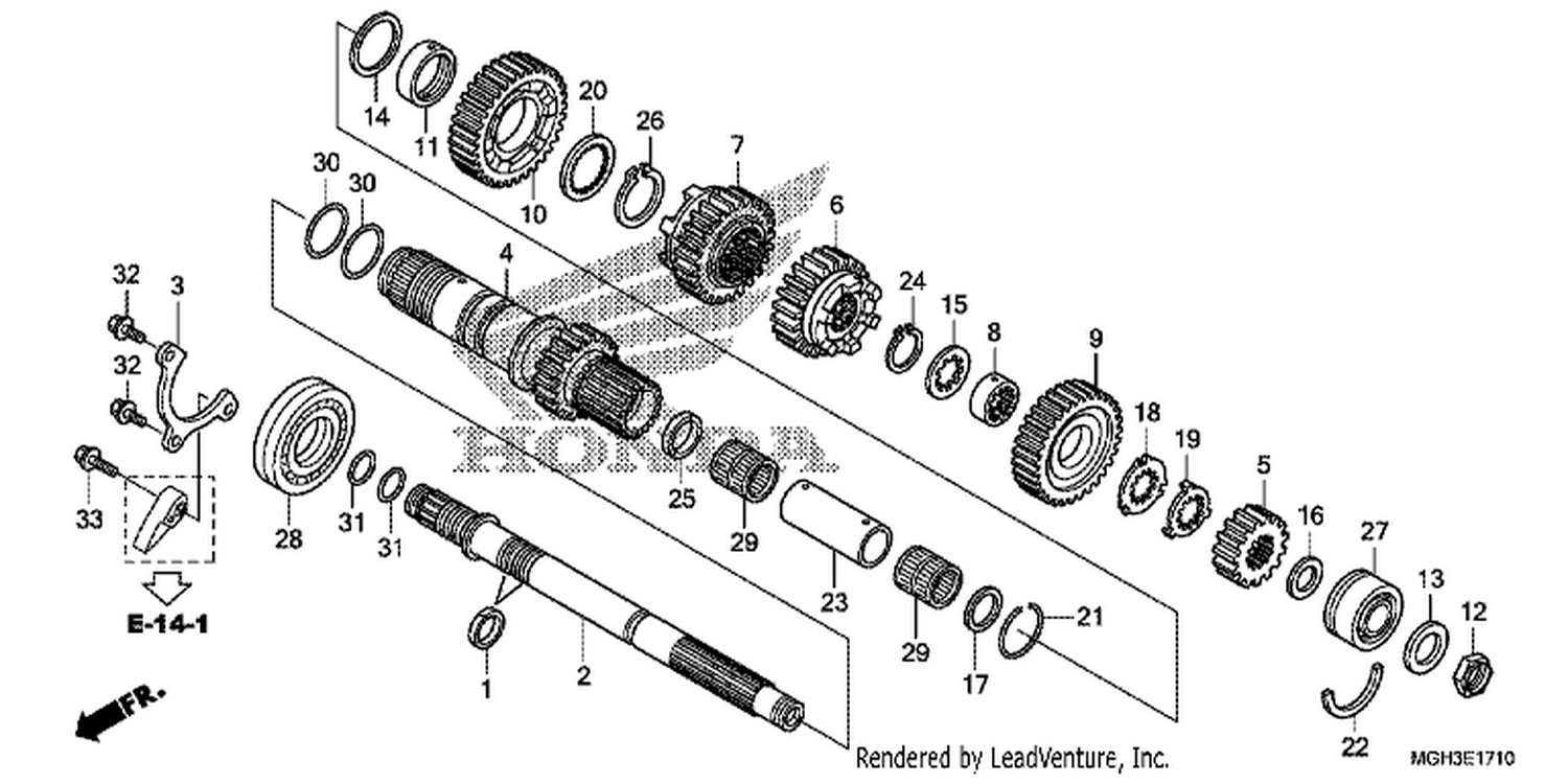  10 TRANSMISSION (VFR1200XD) (MAINSHAFT)