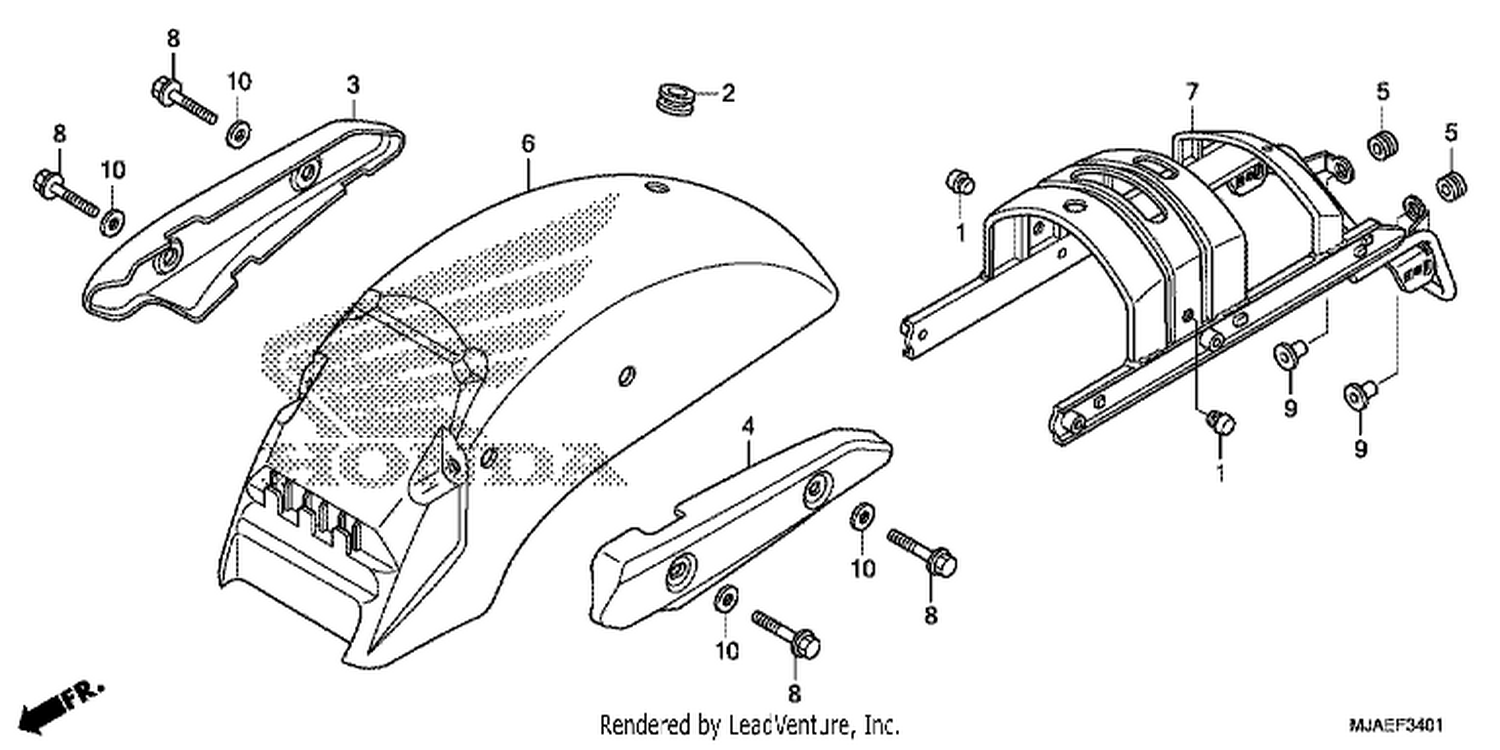  1 REAR FENDER (VT750C2B/ C2S)