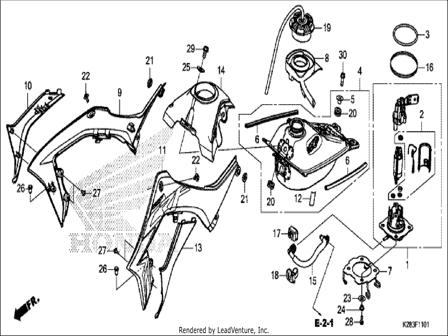  1 FUEL TANK (CRF125F/FB K)