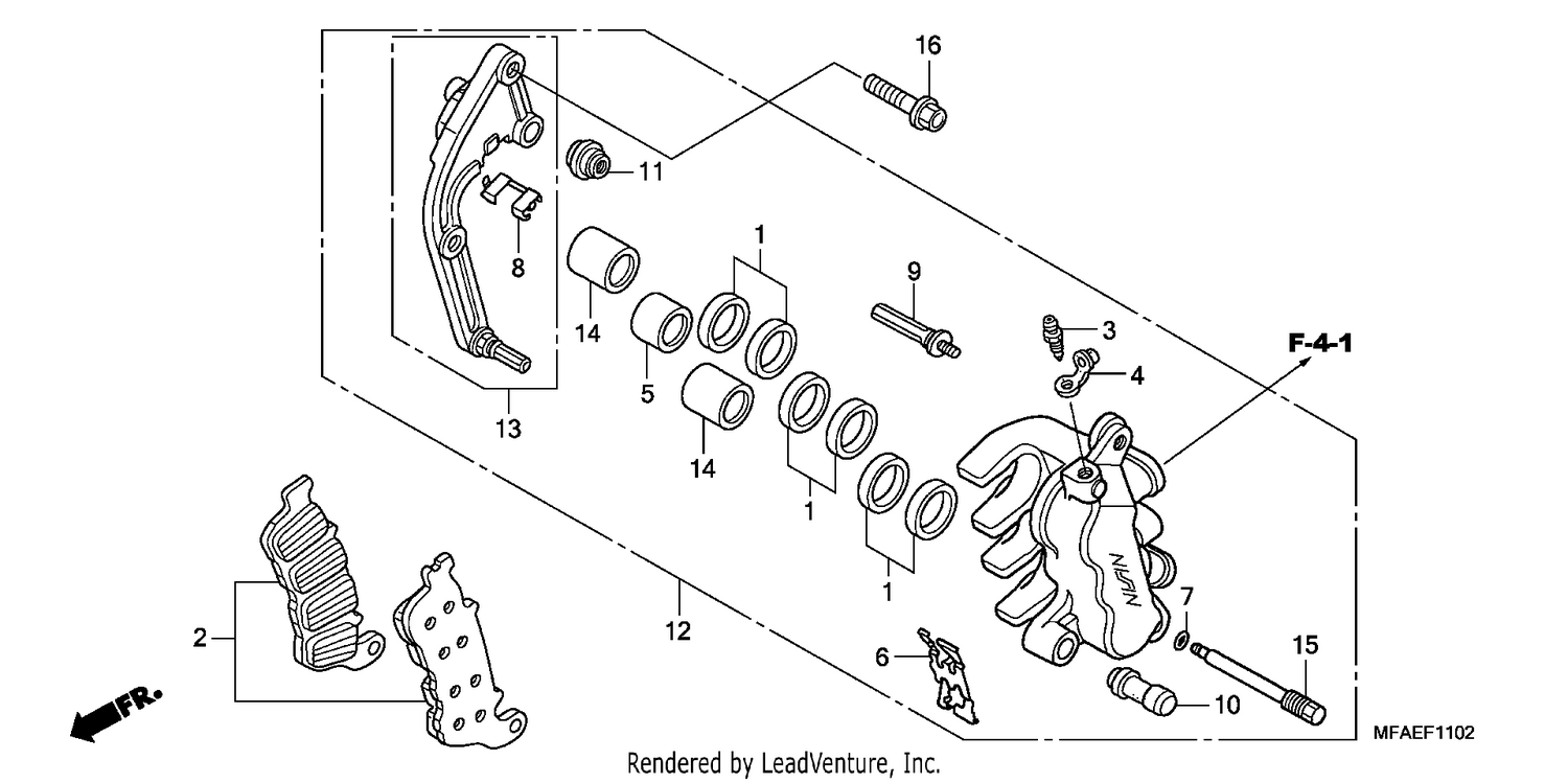 L. FRONT BRAKE CALIPER (CBF1000A/T/S)