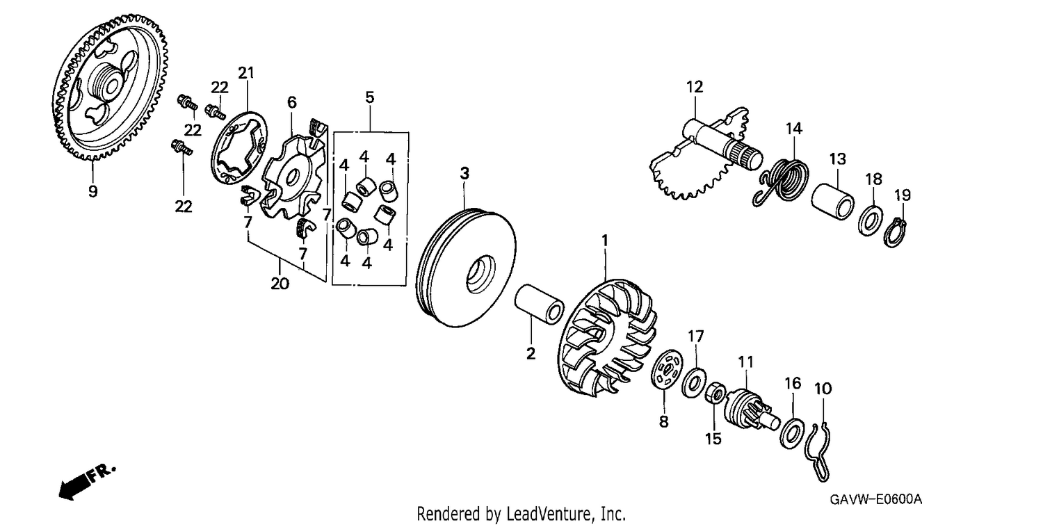 DRIVE FACE/ KICK STARTER SPINDLE