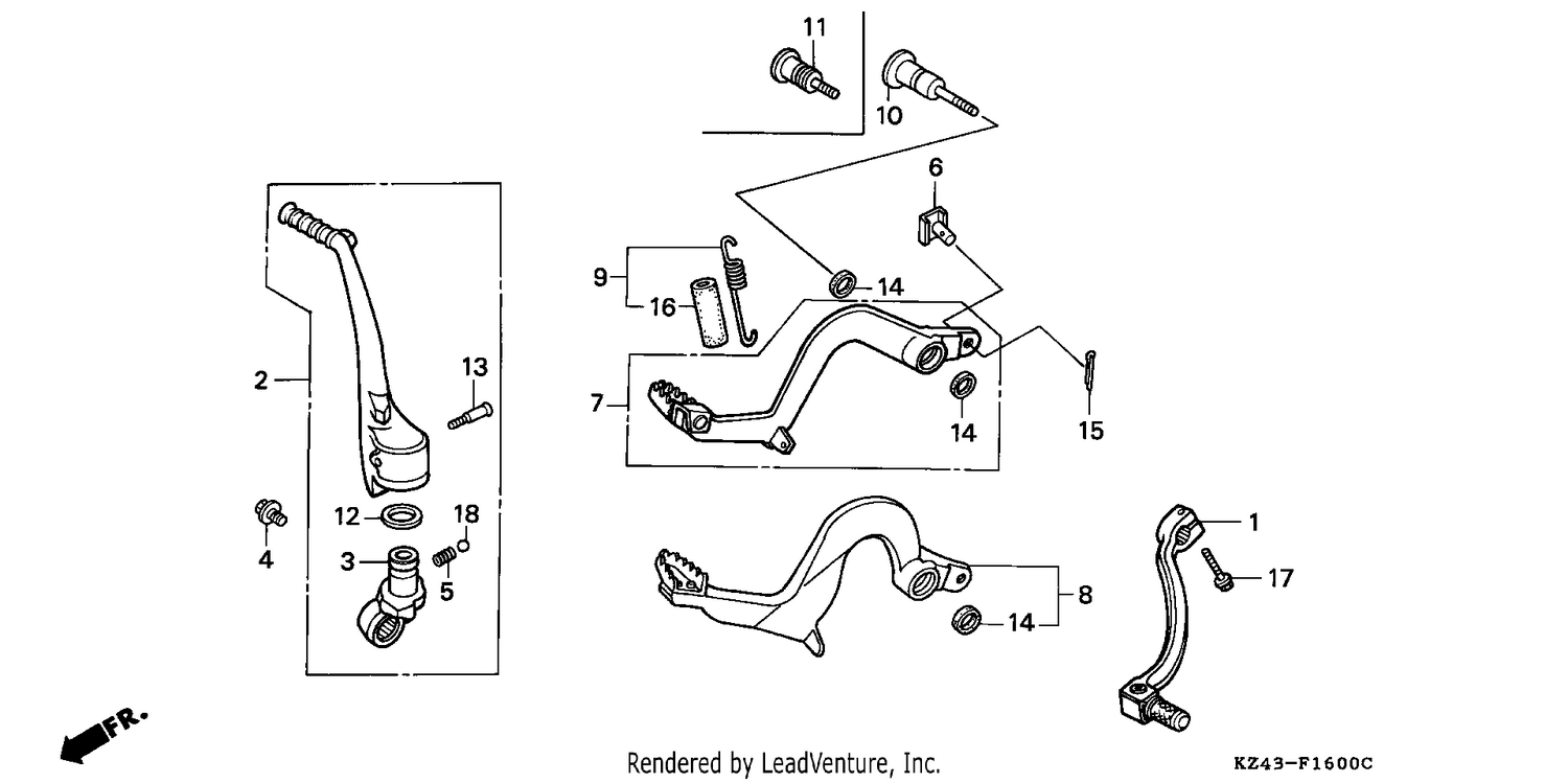 PEDAL/KICK STARTER ARM