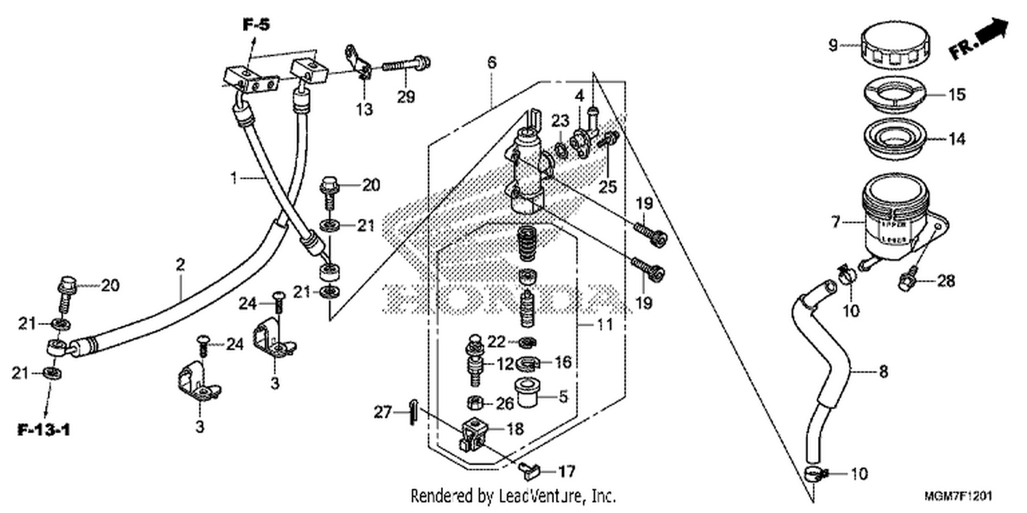  1 REAR BRAKE MASTER CYLI NDER (CB600FA)