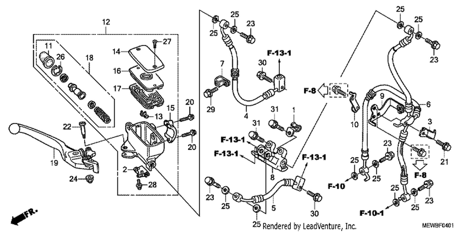  1 FR. BRAKE MASTER CYLI NDER (ABS)