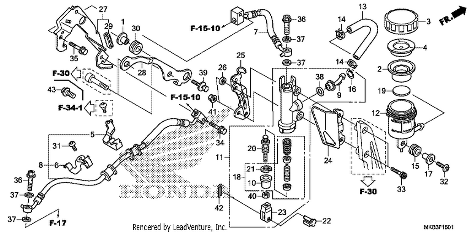  1 REAR BRAKE MASTER CYLI NDER ( CBR1000RA/ SA)