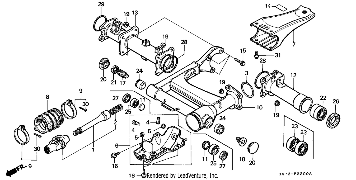 REAR SWINGARM/ PROPELLER SHAFT