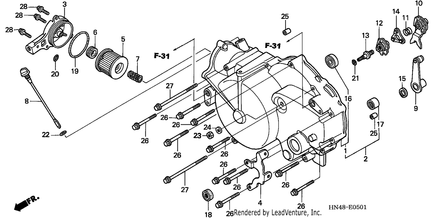 FRONT CRANKCASE COVER (TRX350TM/FM)