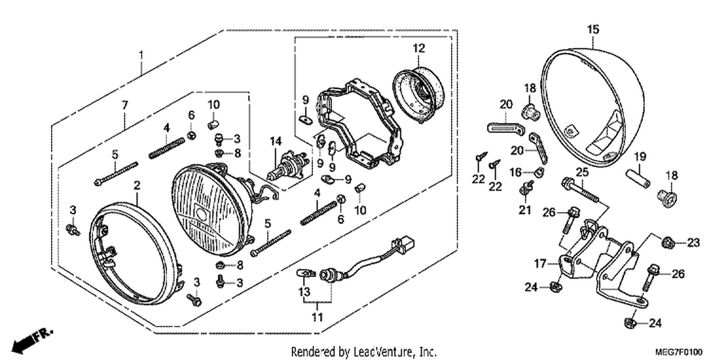  HEADLIGHT (VT750C2B E)