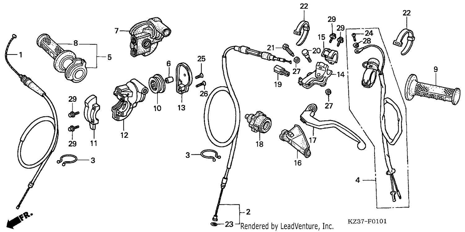 HANDLE LEVER/SWITCH/CABLE (CR250R4-7)