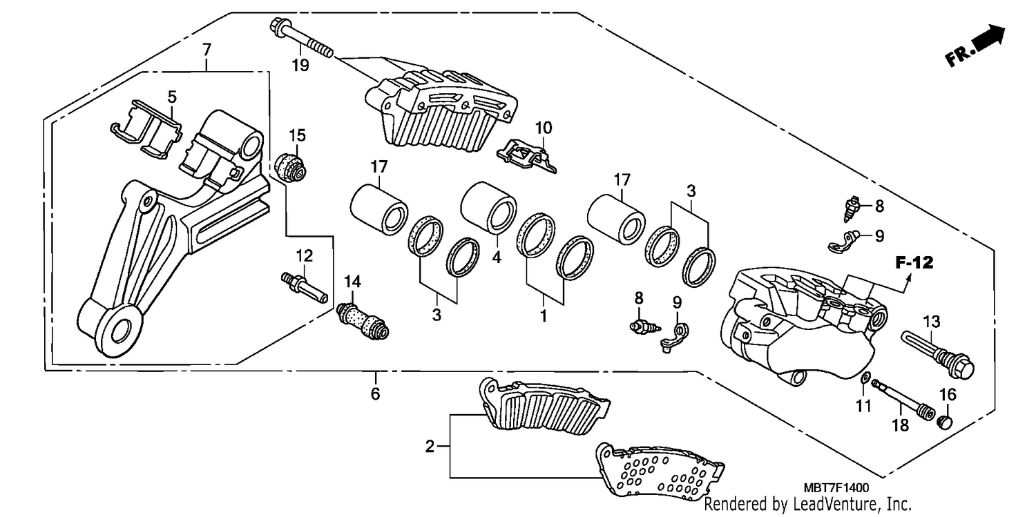 REAR BRAKE CALIPER (XL1000V)