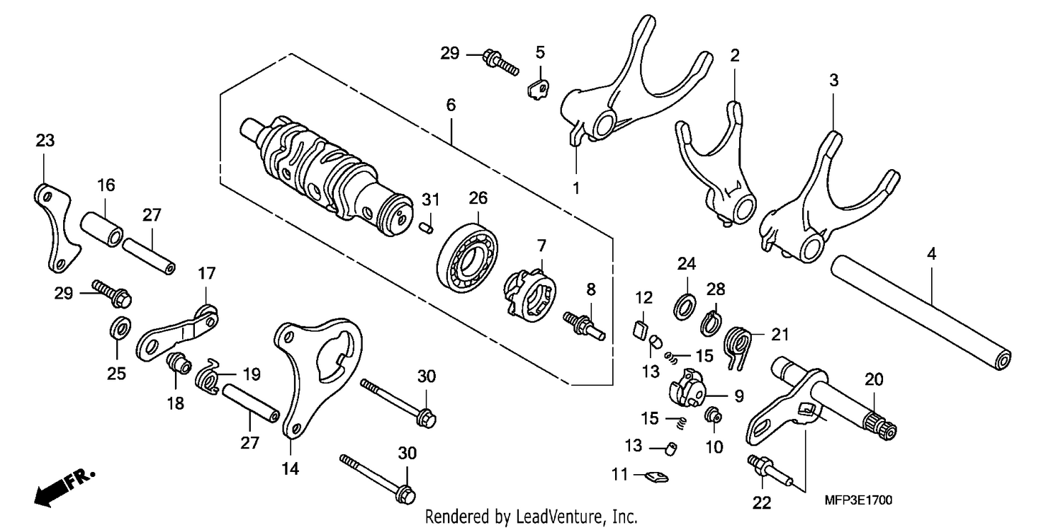 GEARSHIFT DRUM/GEARSHIFT FORK