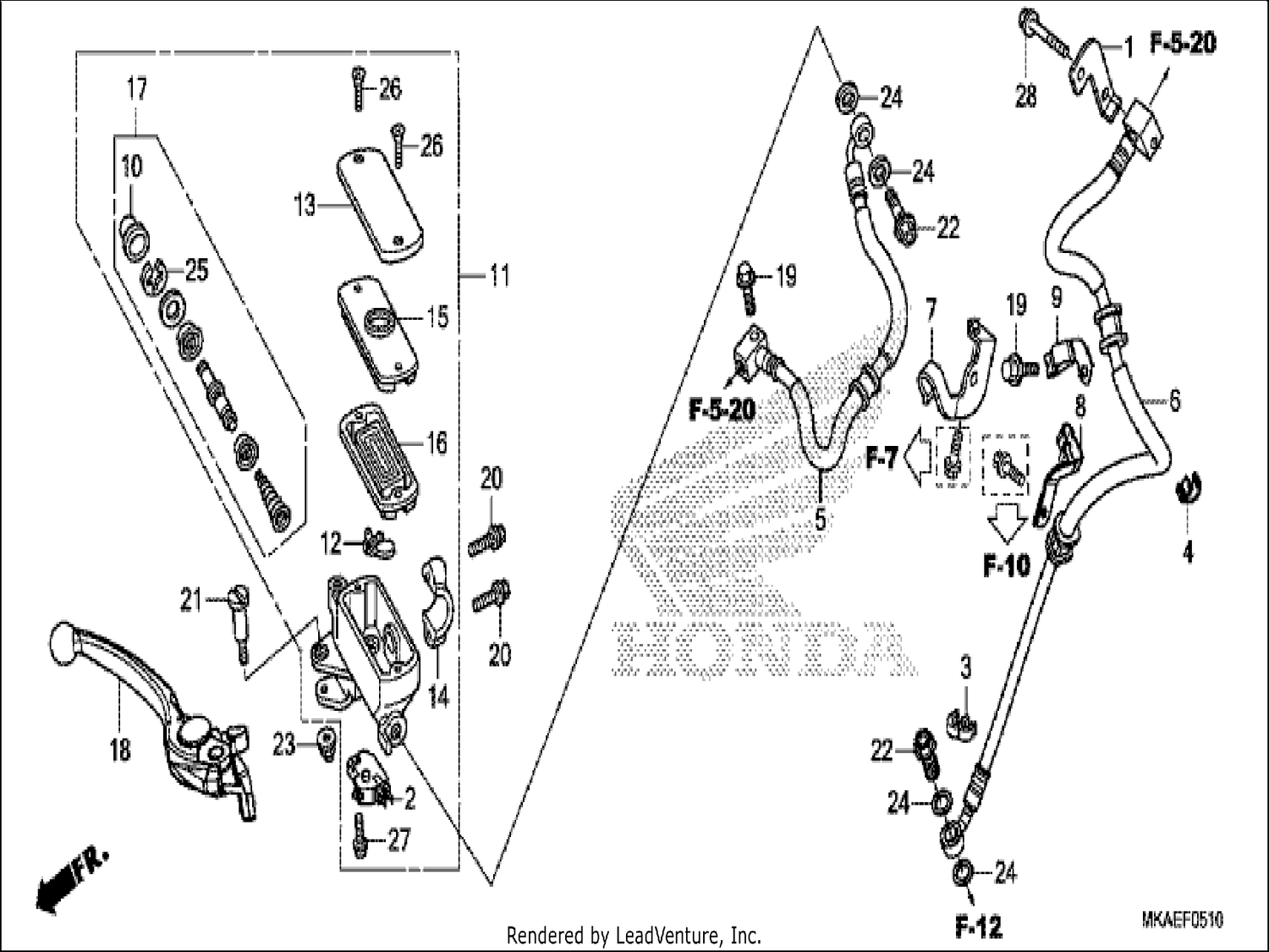  10 FRONT BRAKE MASTER CYLINDER
