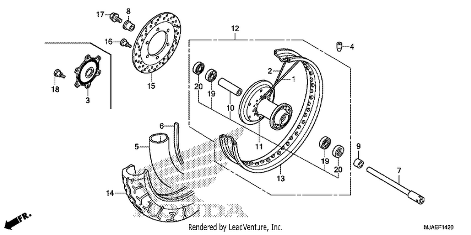  20 FRONT WHEEL (VT750CS/ C2B/ C2S/ C)