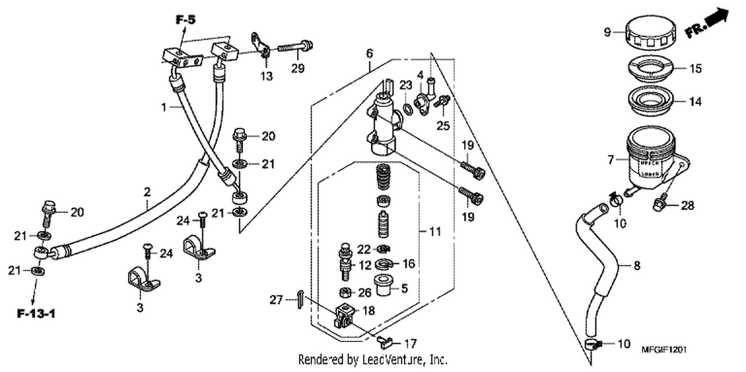  1 REAR BRAKE MASTERCYLI NDER (CB600FA/ FA3)