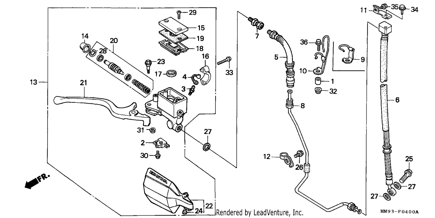 FR. BRAKE MASTER CYLINDER (XL600VH/VJ/VK/VL)