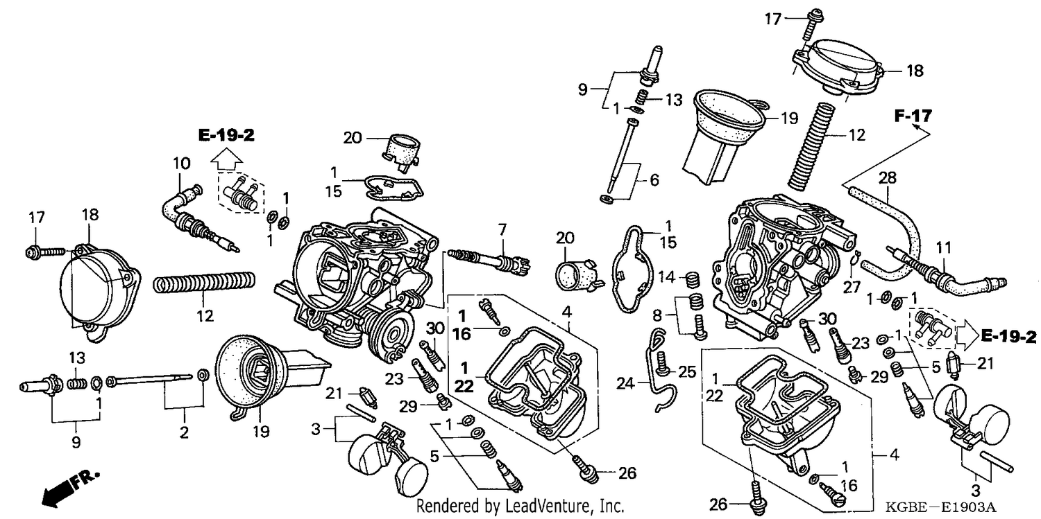 CARBURETOR (COMPONENT PAR TS) (VT125C4/6)