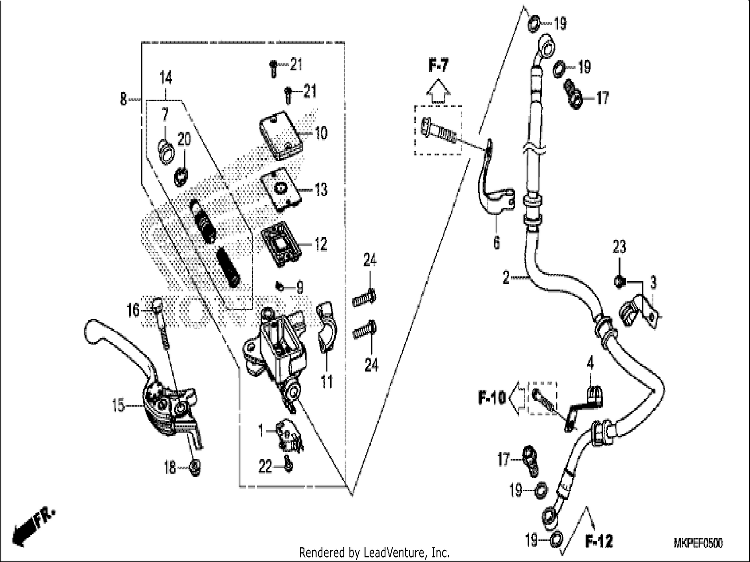  FRONT BRAKE MASTER CYLINDER (CB500F)