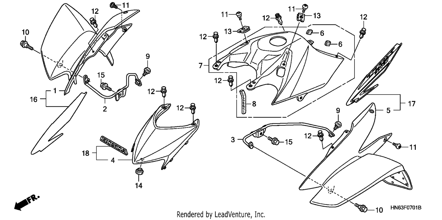 FRONT FENDER (TRX250EX6/7/8)
