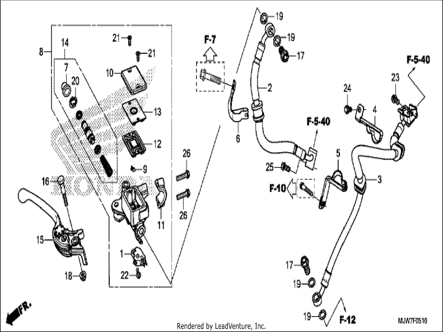  10 FRONT BRAKE MASTER CYLINDER (CB500FA)