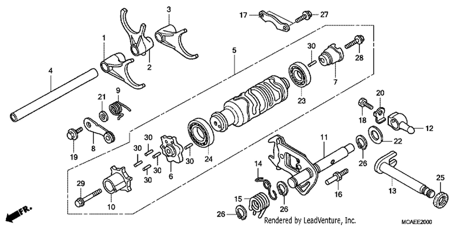  GEARSHIFT DRUM/SHIFT FORK