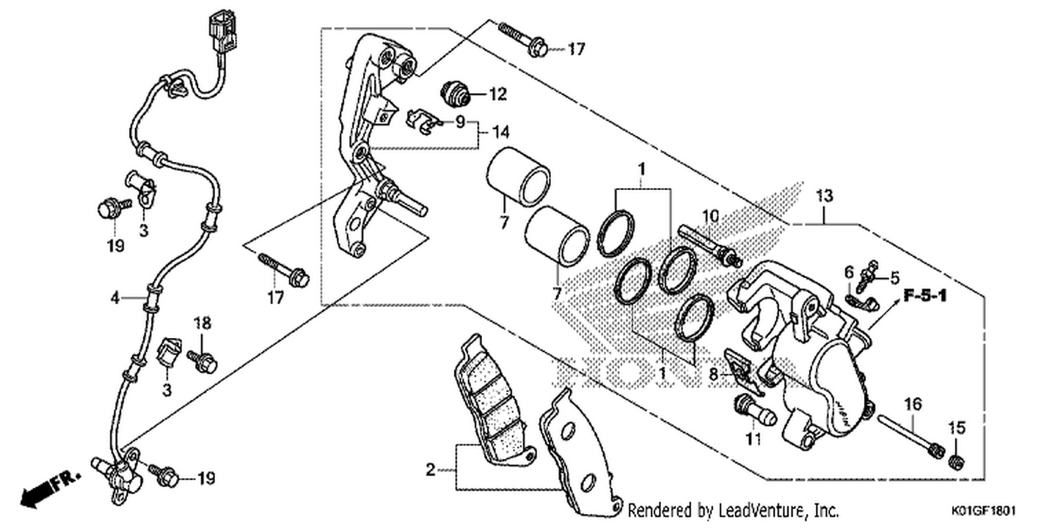  1 FRONT BRAKE CALI PER ( ABS)