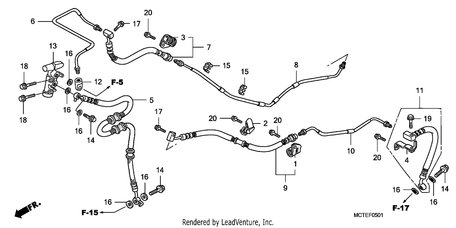 REAR BRAKE PIPE (FJS400D/FJS600D)
