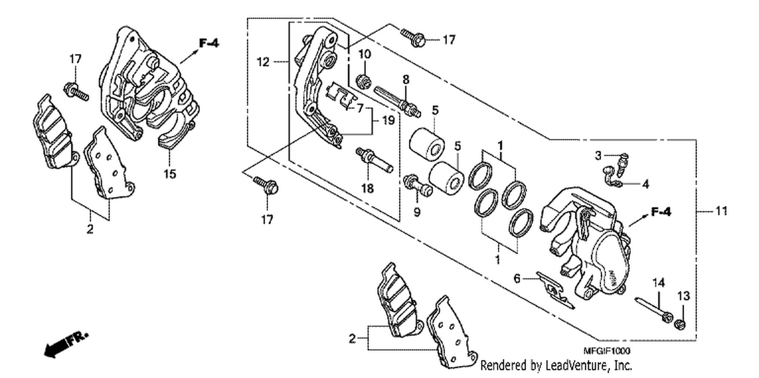  FRONT BRAKE CALI PER (CB600F/ F3)