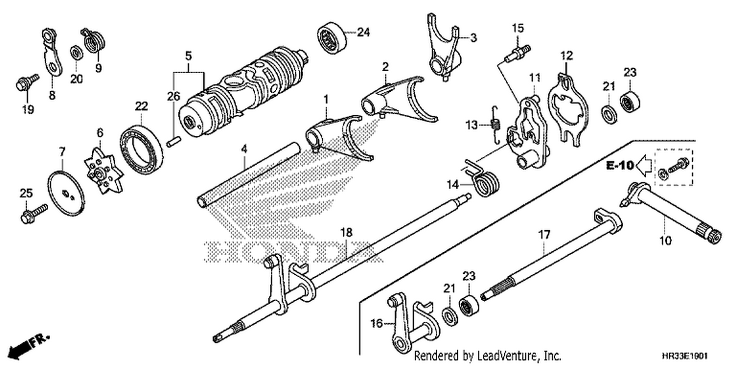  1 GEARSHIFT FORK (TRX420FE1/FM1/FM2/TE1/TM1)