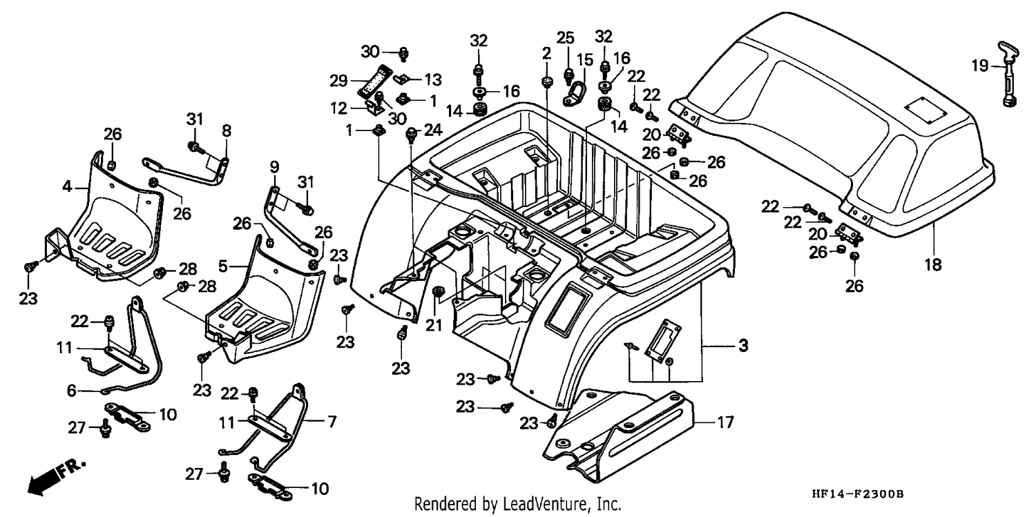 REAR FENDER (TRX200)