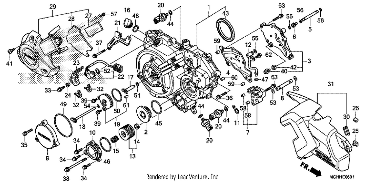  1 RI GHT CRANKCASE COVER (VFR1200XD/ XDA/ XDS)