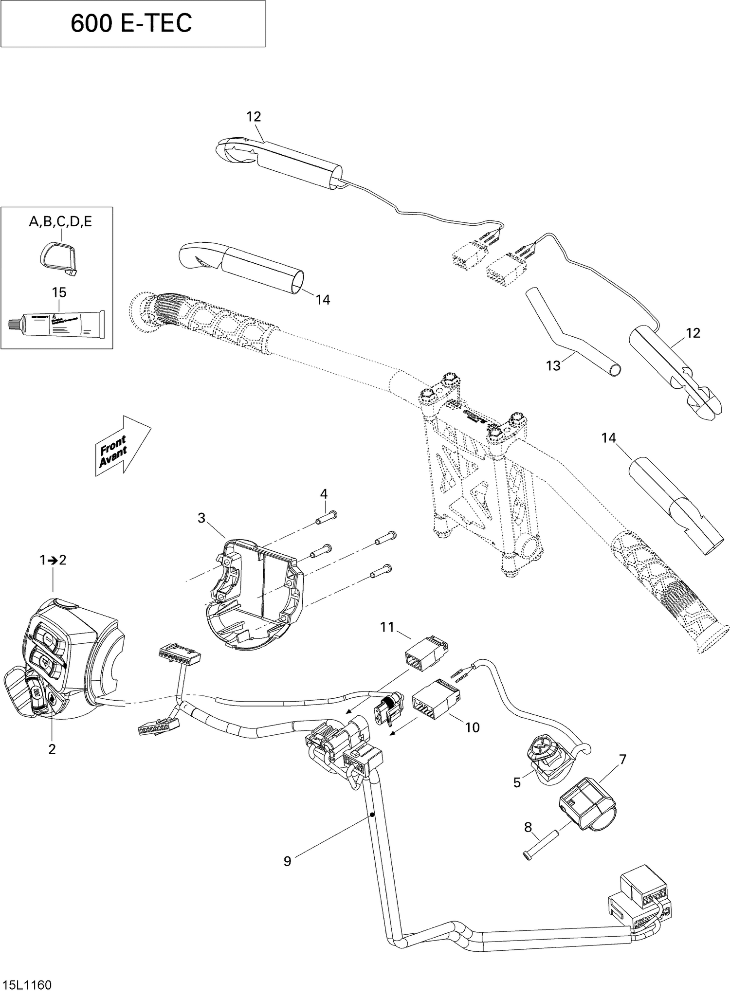 10- Steering Wiring Harness 600 HO ETEC