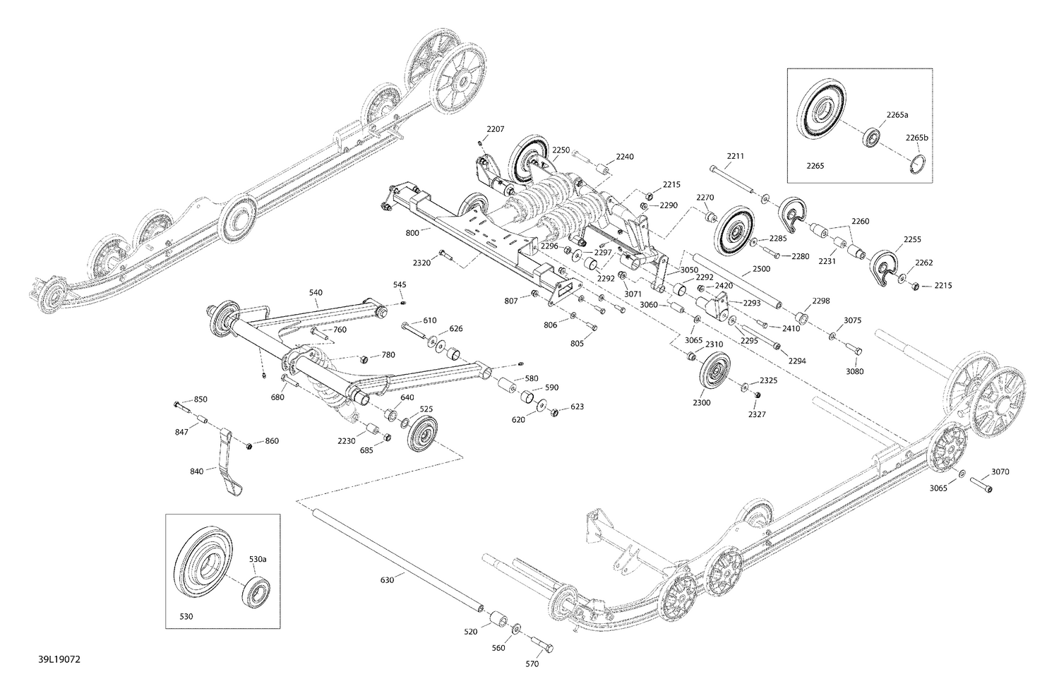 08- Rear Shocks 69 Ranger - 800R E-TEC  -  Upper Section