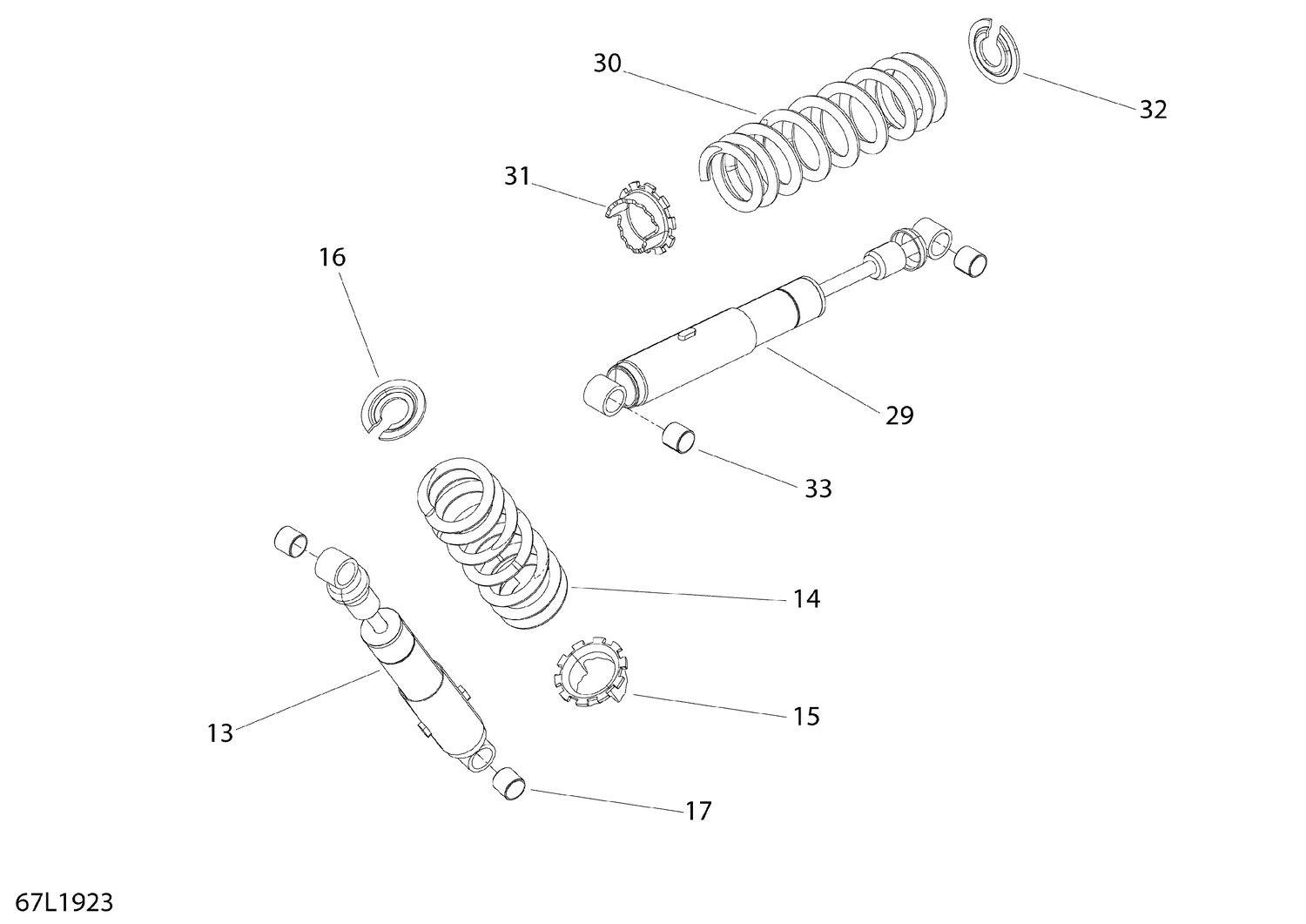 08- Rear Shocks XTRIM - 600 ACE