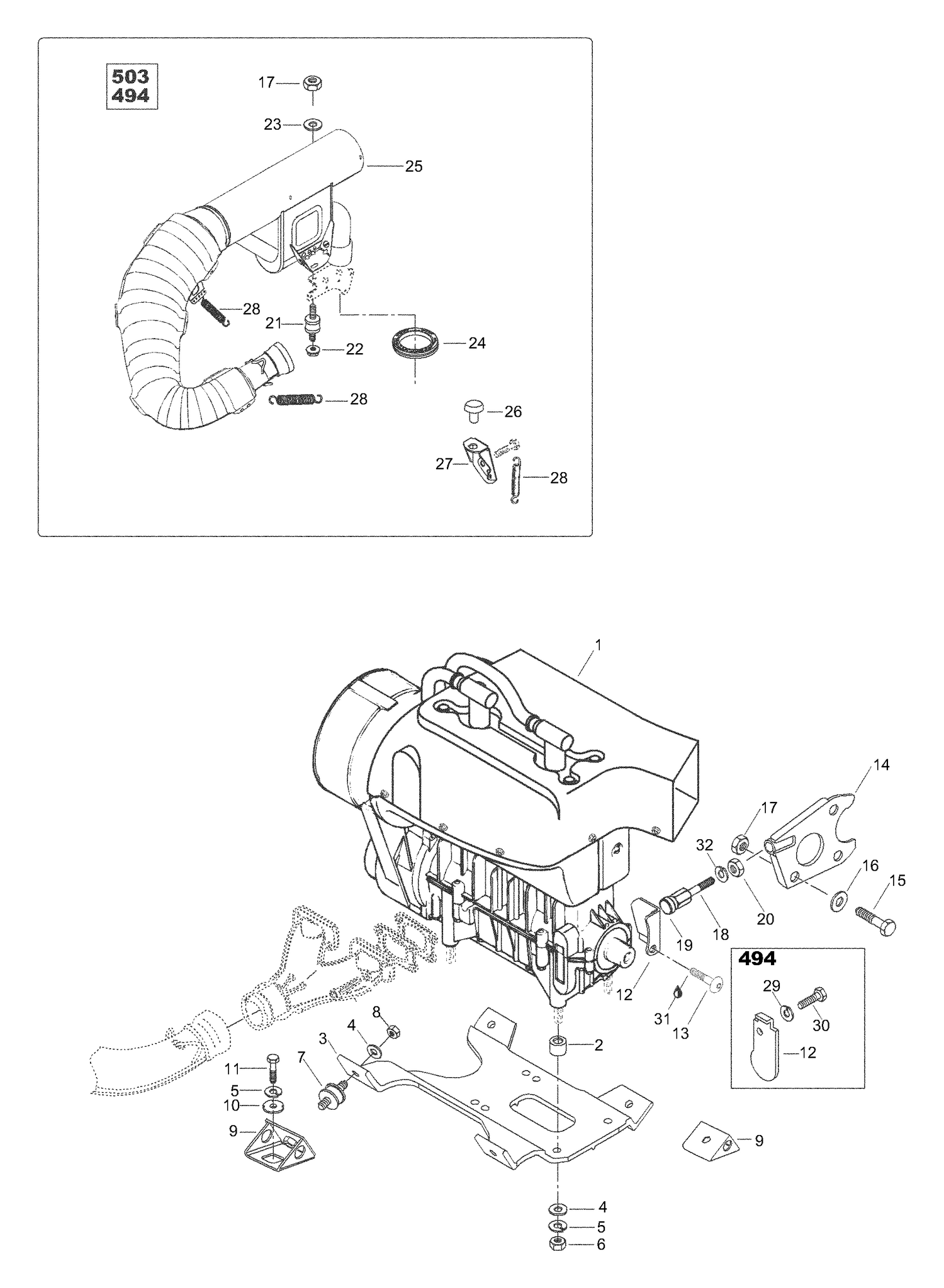 01- Engine Mount Plate/Muffler