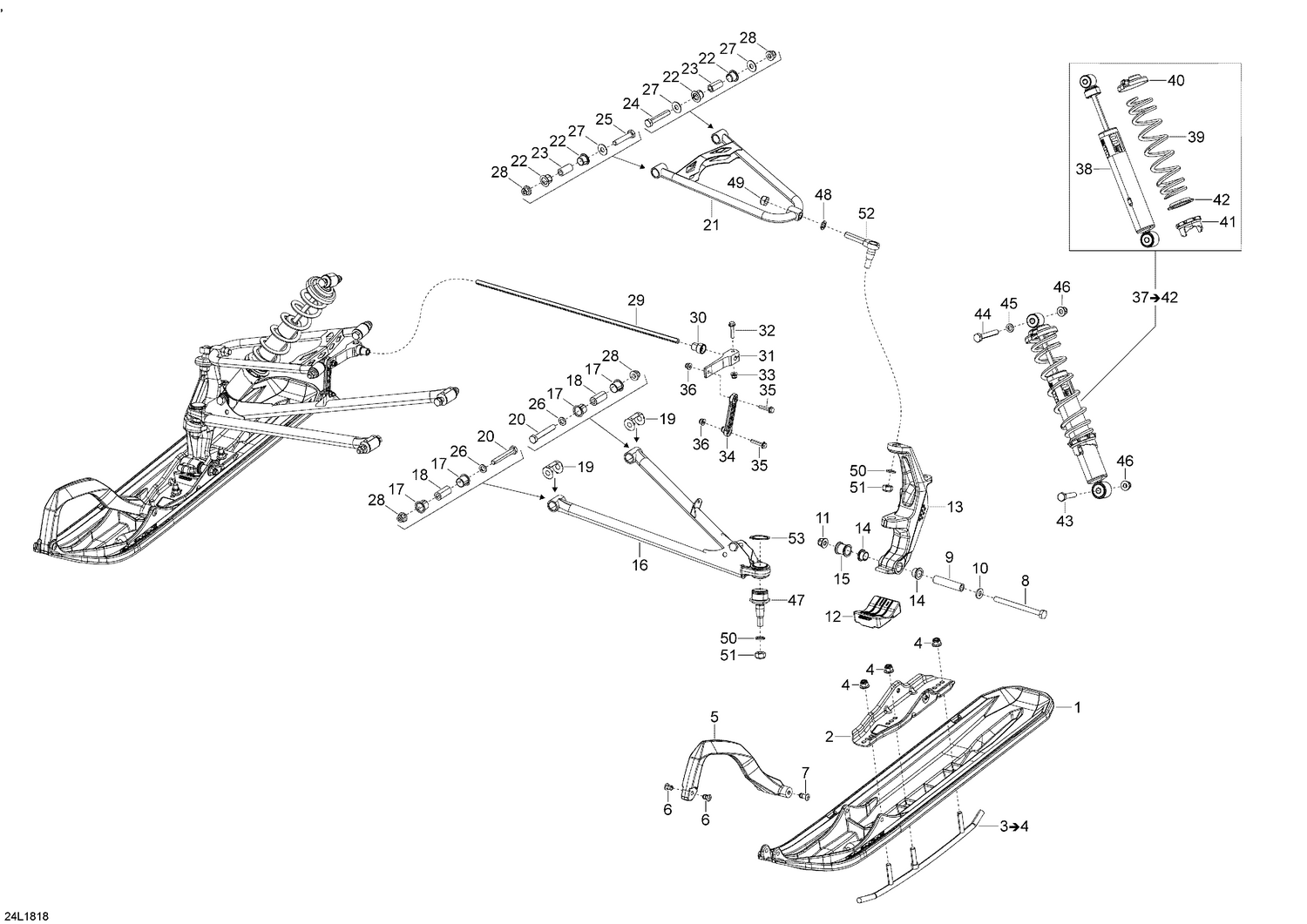 07- Front Suspension And Ski - 69 RANGER - 1200 4-TEC
