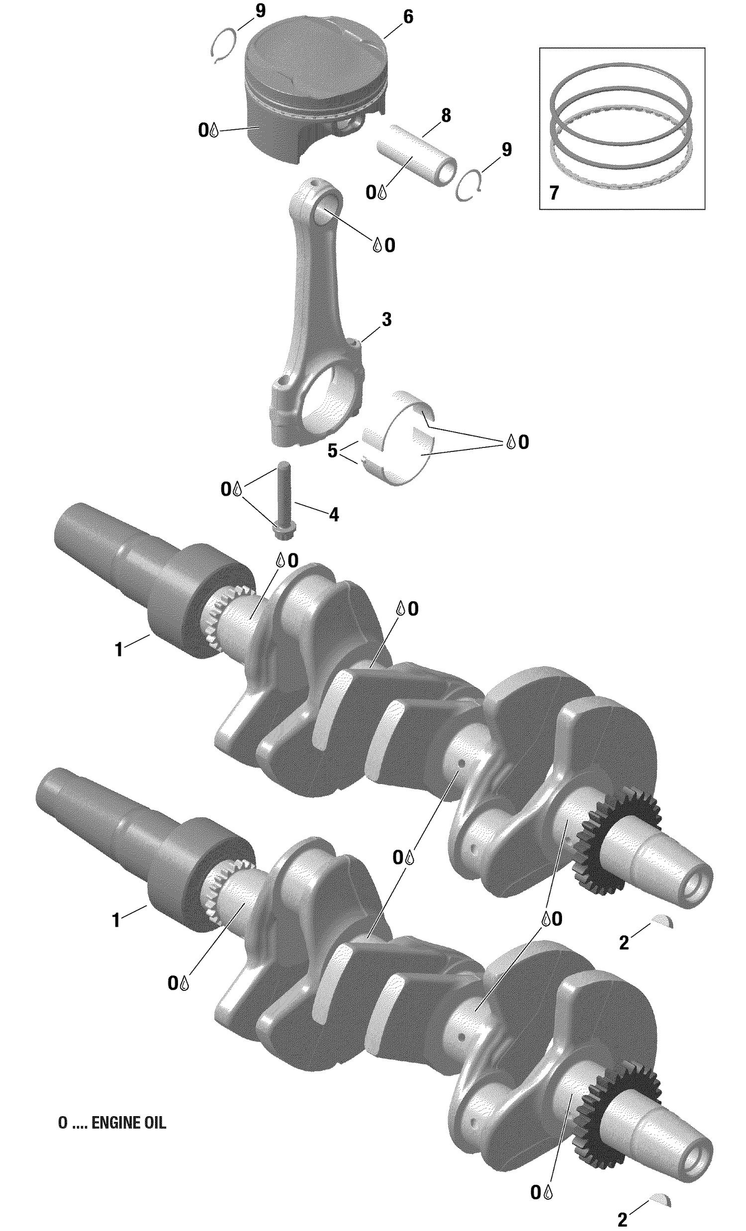 01- Crankshaft And Pistons 900 ACE