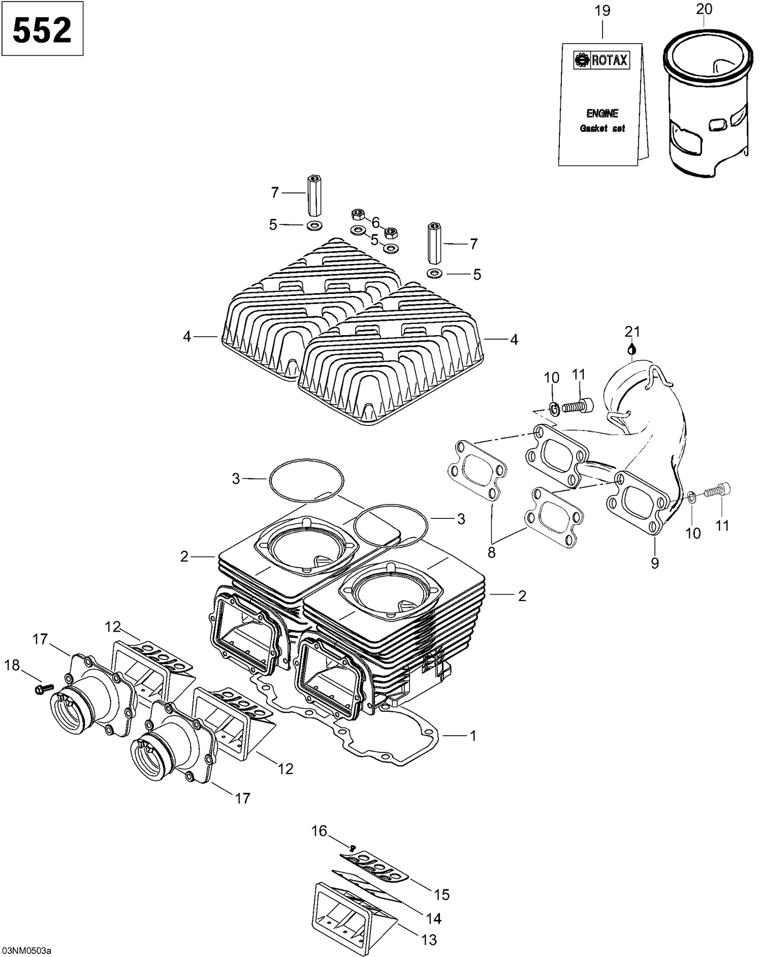 01- Cylinder And Exhaust Manifold, 552