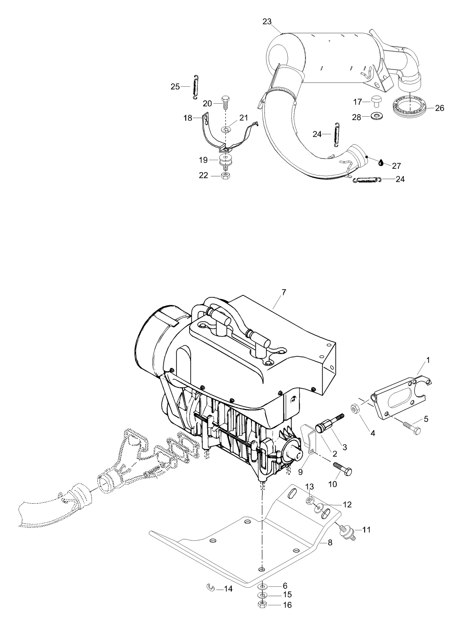 01- Engine Mount Plate/Muffler