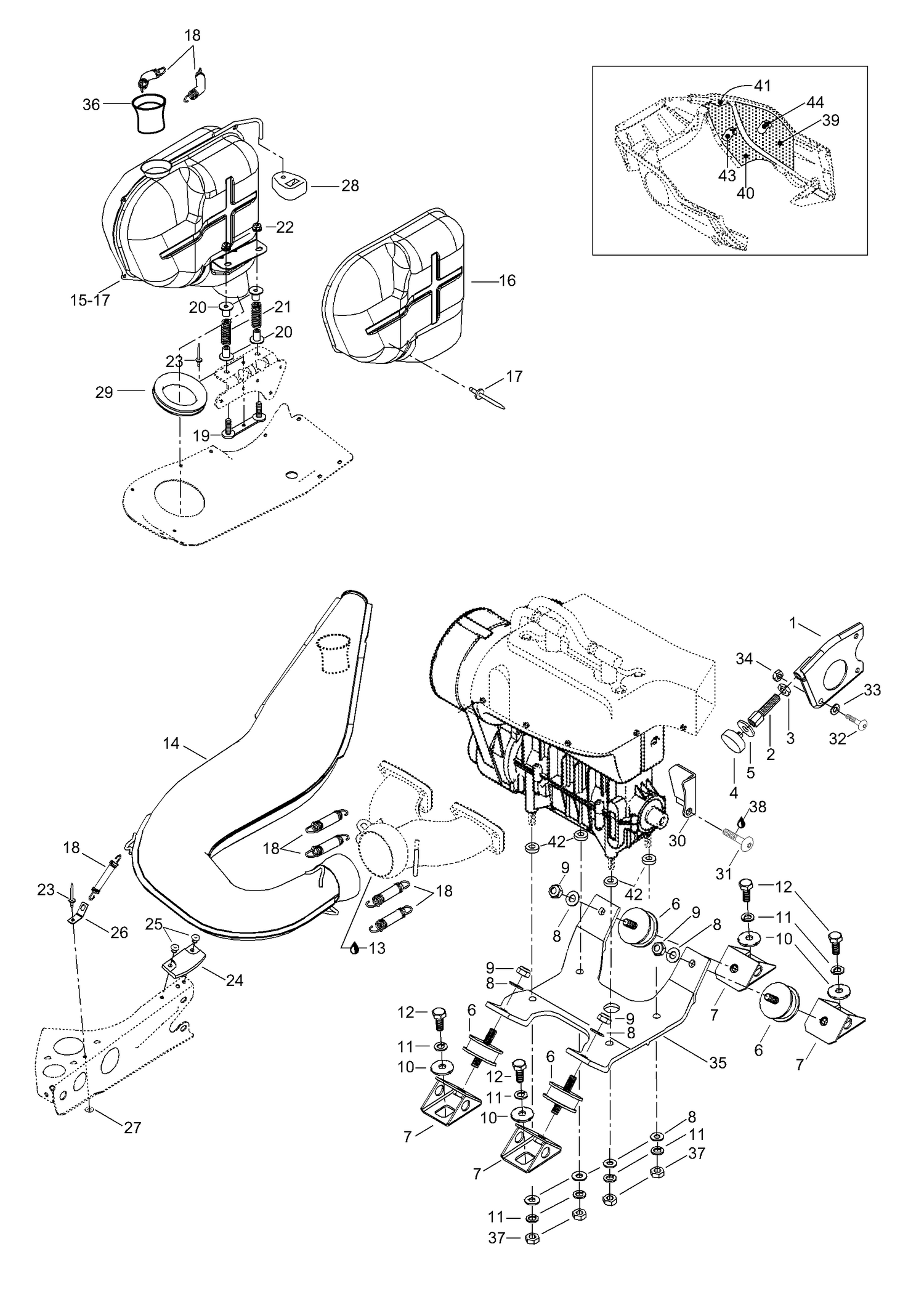 01- Engine Mount Plate/Muffler