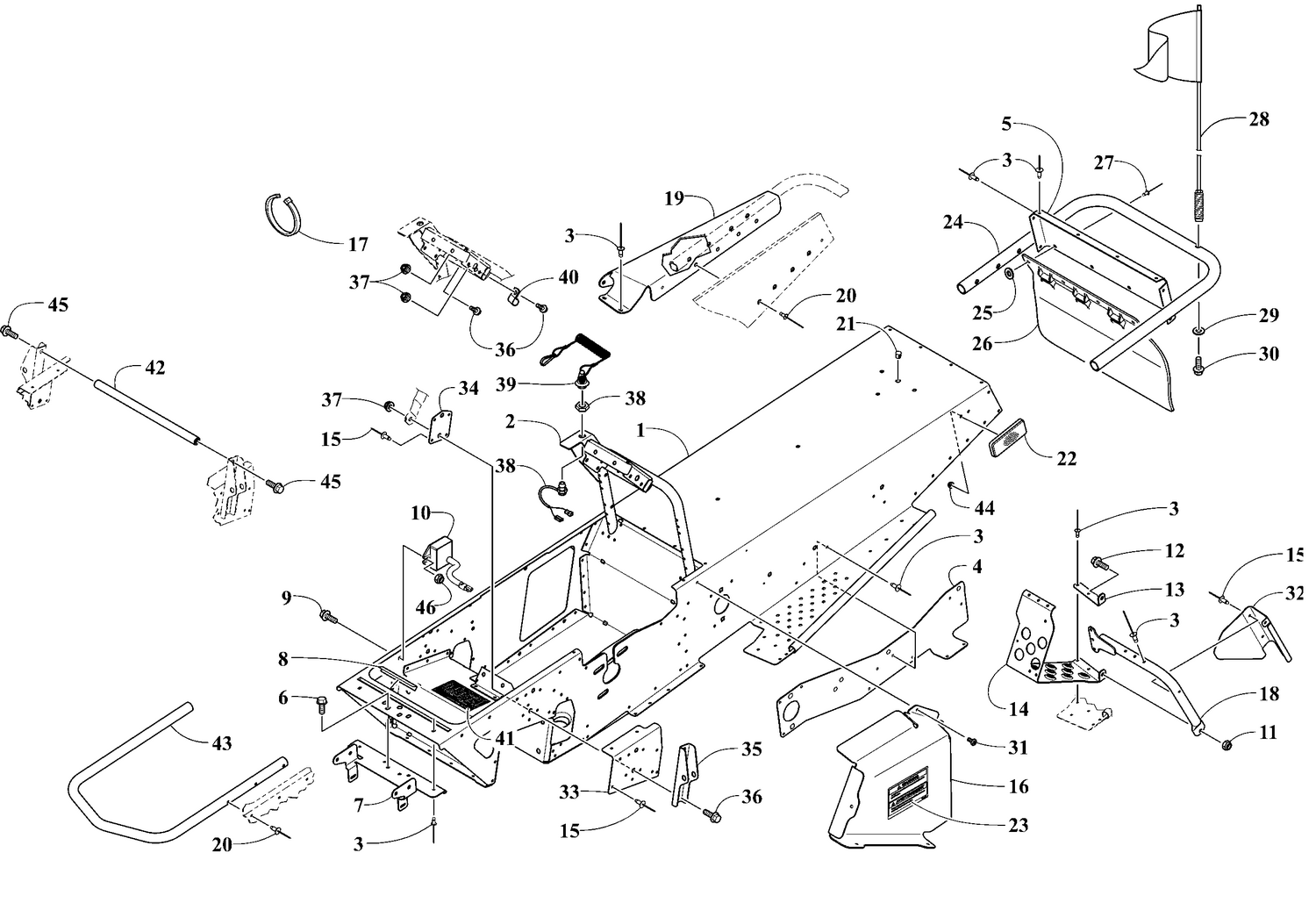 Chassis, Footrest and Rear Bumber