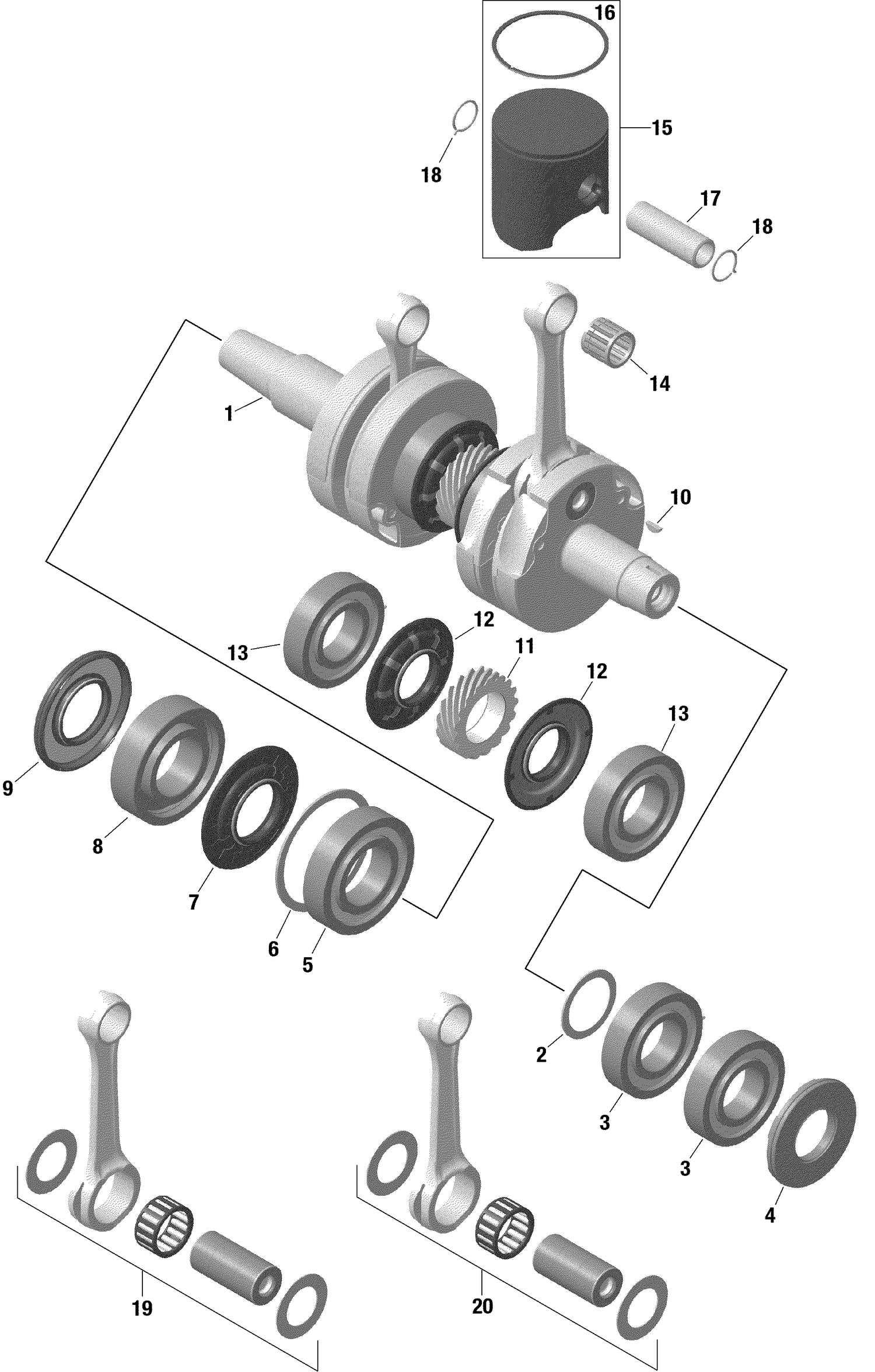 01- Rotax - Crankshaft And Pistons
