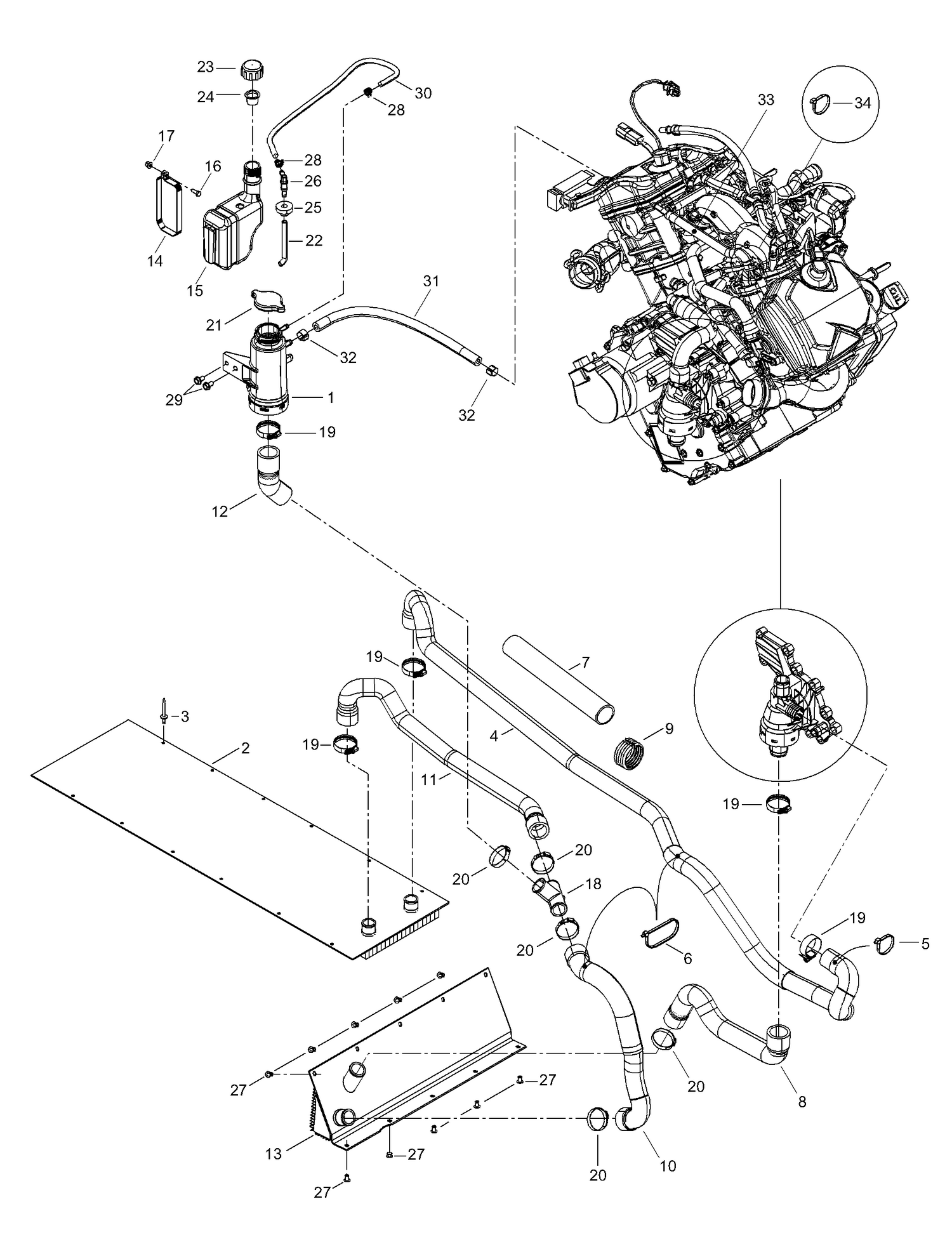 01- Radiator, Hoses