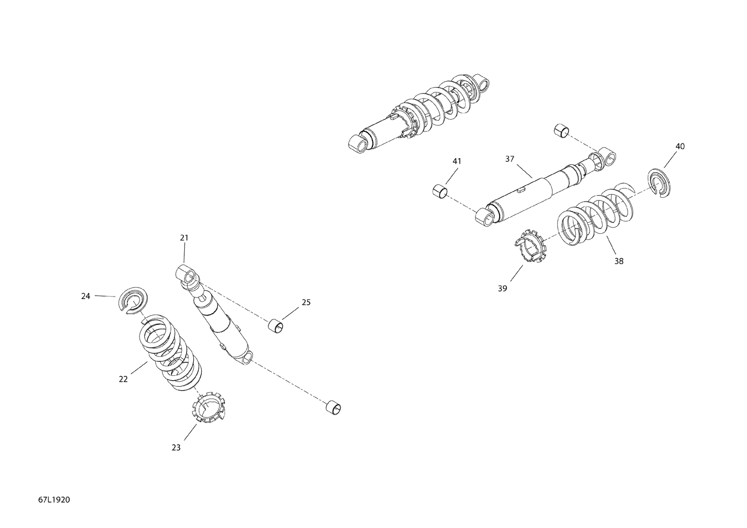 08- Rear Shocks 69 Yeti - 600 E-TEC - Package ARMY