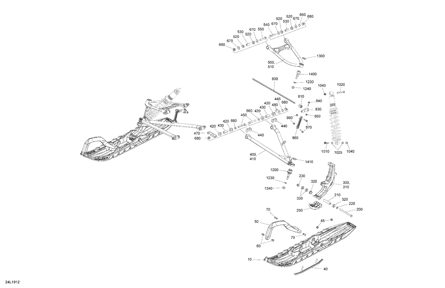 07- Front Suspension And Ski - Boondocker DS - 850 E-TEC