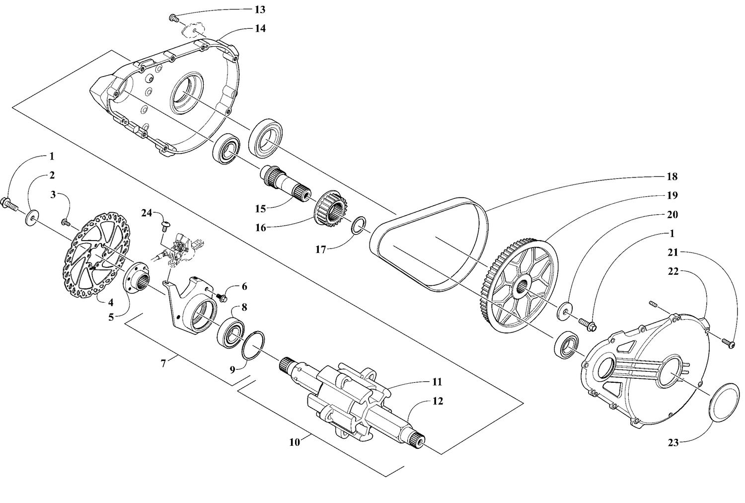 Drive Train Shaft and Brake