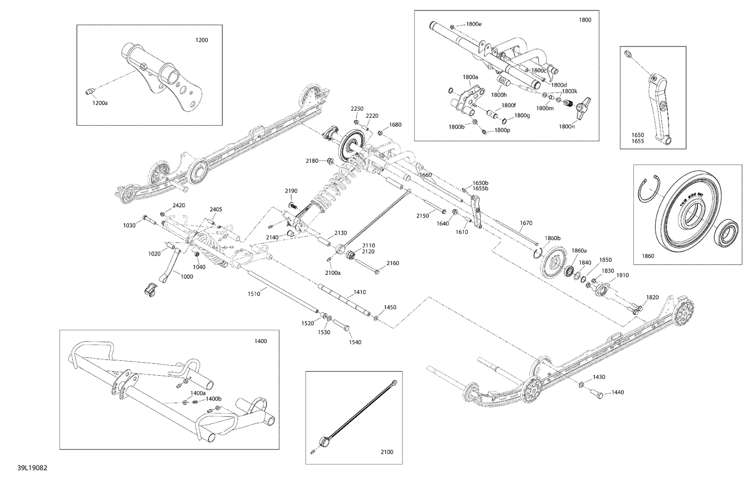 08- Rear Suspensions - 600 E-TEC  -  Upper Section
